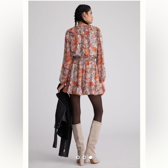 Anthropology current air Ruffled Floral Mini Dress | size XS - Picture 10 of 12